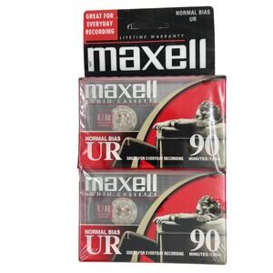 Maxwell Audio Cassette 90 Minutes Normal Bias UR SEALED 2 Pack